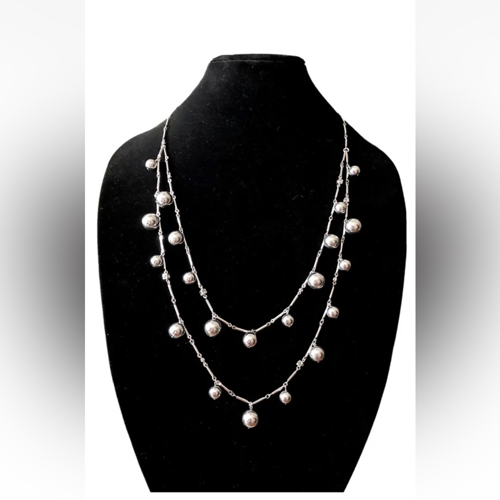 Kate Spade Silver Double Strand Long Necklace